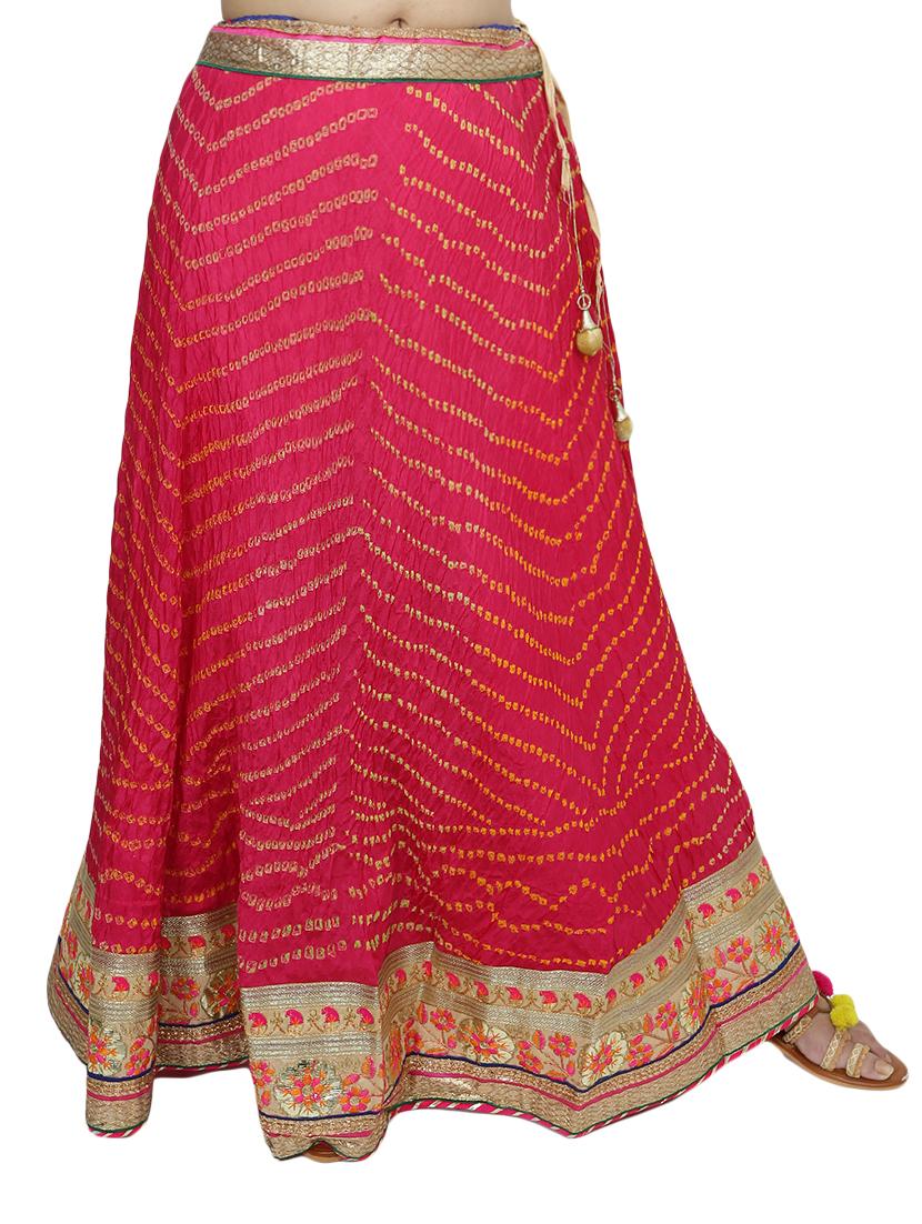 bandhani print flared lehenga - 17268411 - Zoom Image - 4