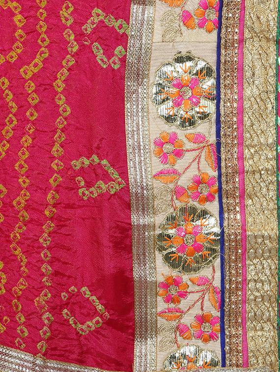 bandhani print flared lehenga - 17268411 - Zoom Image - 5