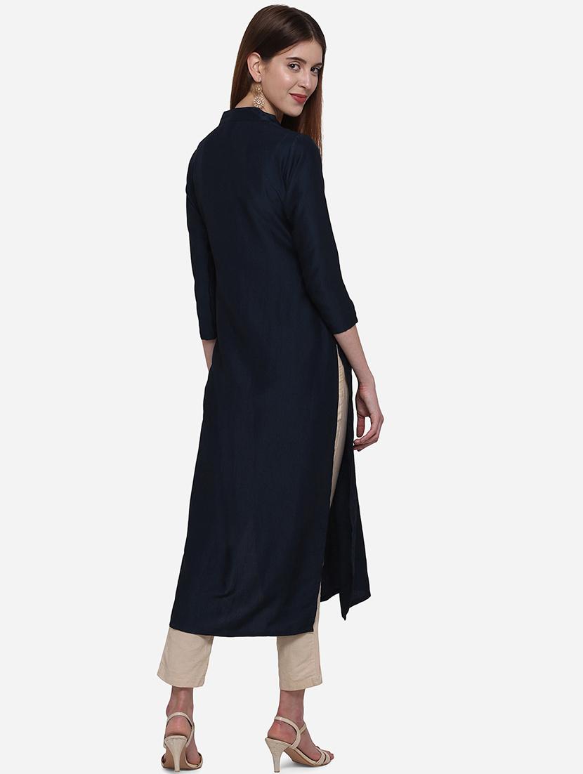embroidered straight kurta - 17268537 - Zoom Image - 3