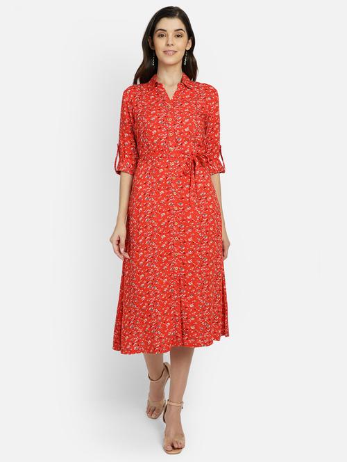 tie front a-line dress - 17268958 - Standard Image - 1