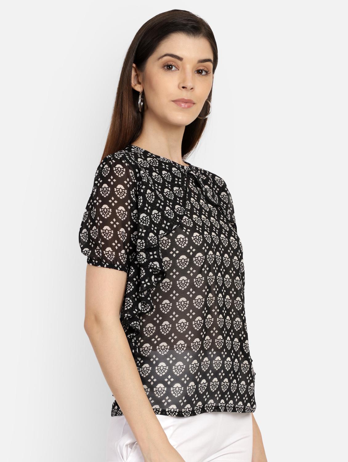 crew neck printed top - 17269035 - Zoom Image - 2