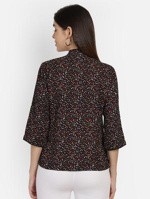 mock neck printed top - 17269039 - Standard Image - 3