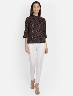 mock neck printed top - 17269039 - Standard Image - 4
