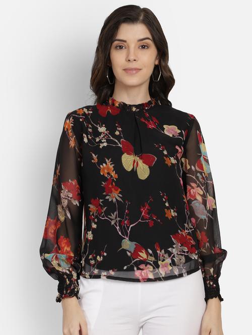 bishop sleeves floral top - 17269043 - Standard Image - 1