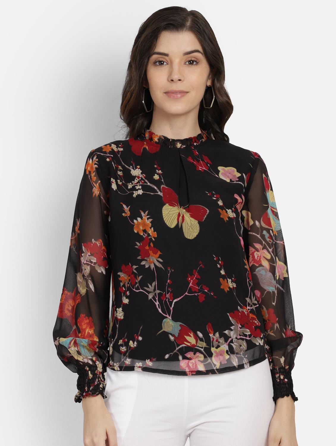 bishop sleeves floral top - 17269043 - Zoom Image - 1