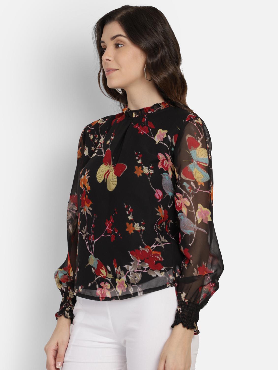 bishop sleeves floral top - 17269043 - Zoom Image - 2