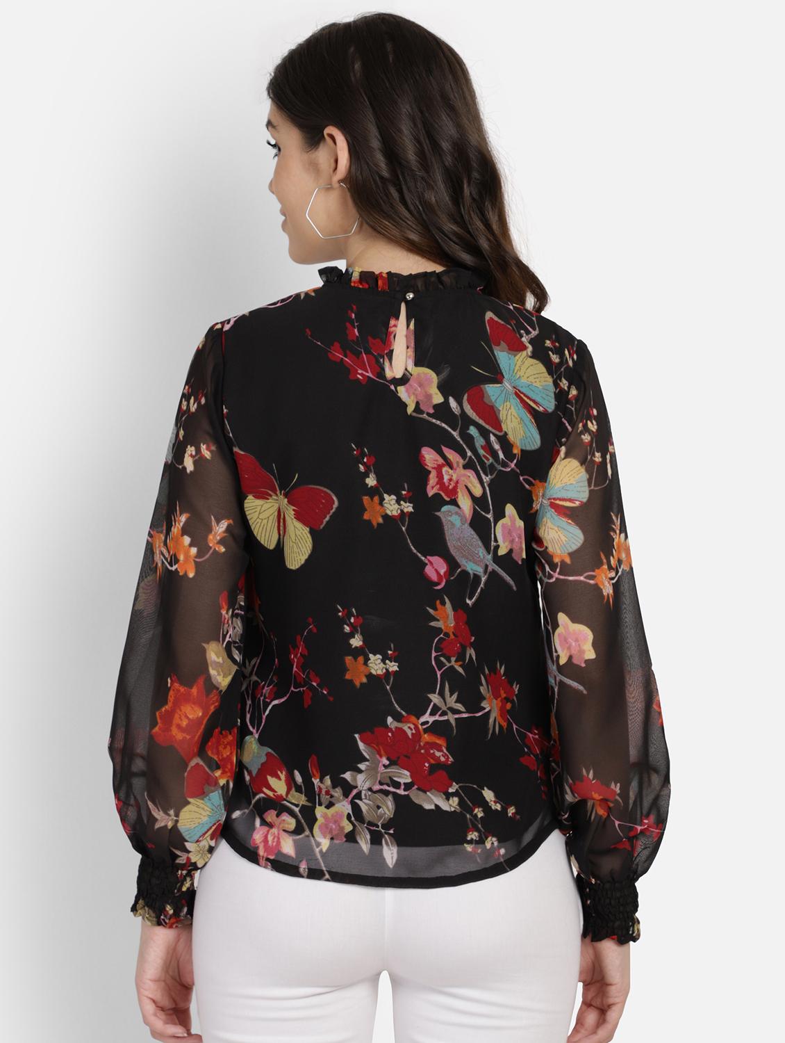bishop sleeves floral top - 17269043 - Zoom Image - 3