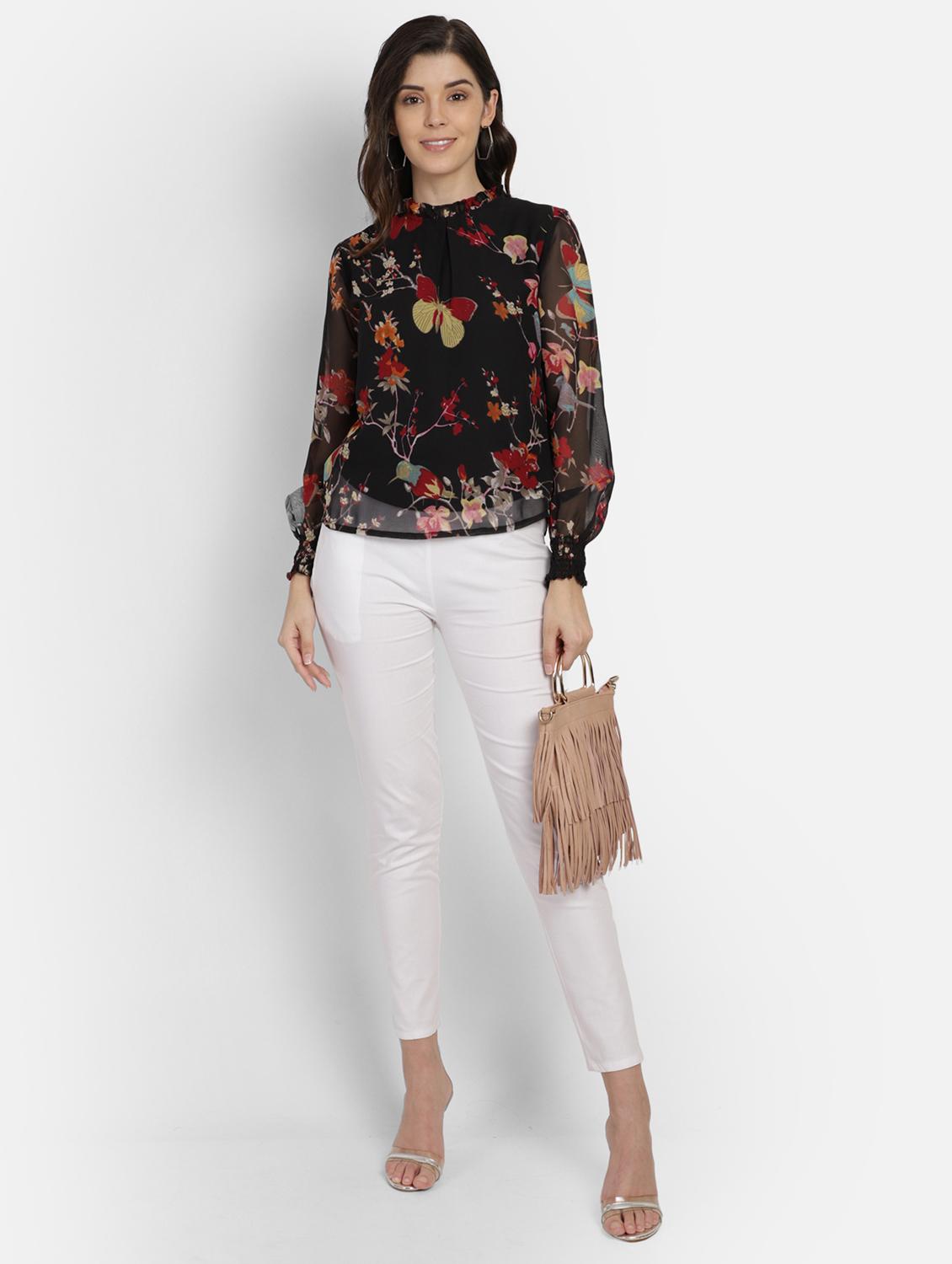 bishop sleeves floral top - 17269043 - Zoom Image - 4