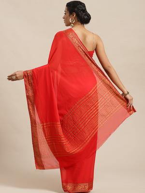 solid paithani saree with blouse - 17269263 - Standard Image - 2