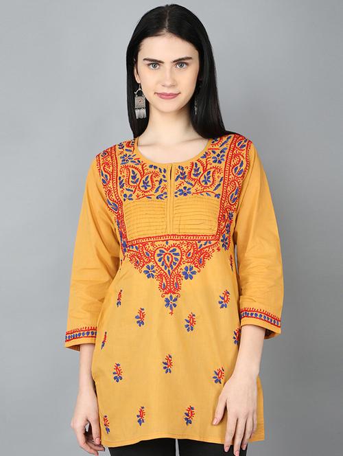 chikankari straight kurti - 17269309 - Standard Image - 1