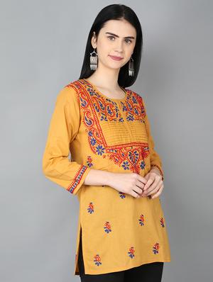 chikankari straight kurti - 17269309 - Standard Image - 2