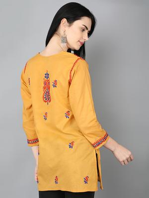 chikankari straight kurti - 17269309 - Standard Image - 3