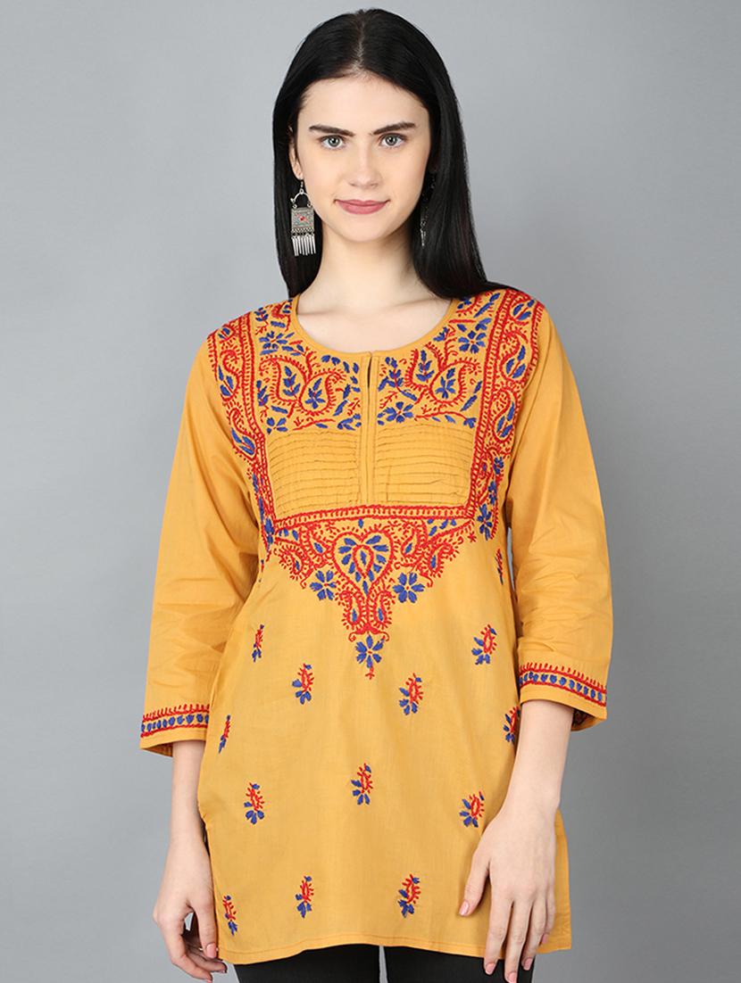chikankari straight kurti - 17269309 - Zoom Image - 1