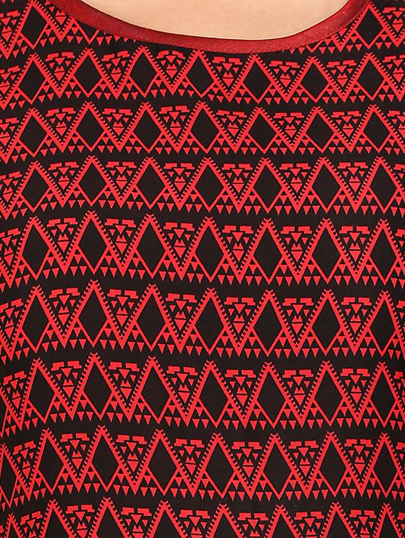 round neck printed flared dress - 17269595 - Zoom Image - 4