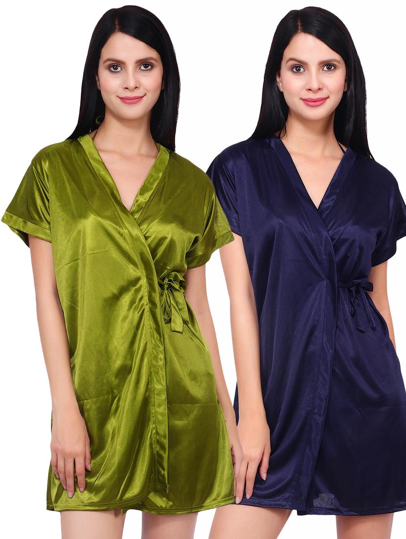 set of 2 solid sleepwear robe - 17269786 - Zoom Image - 1