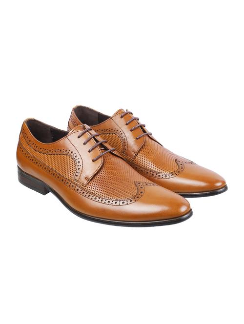 tan leather laceup brouges - 17270085 - Standard Image - 1