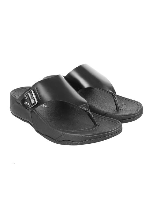 black leather slip on sandals - 17270127 - Standard Image - 1