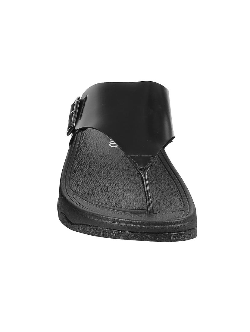 black leather slip on sandals - 17270127 - Zoom Image - 2