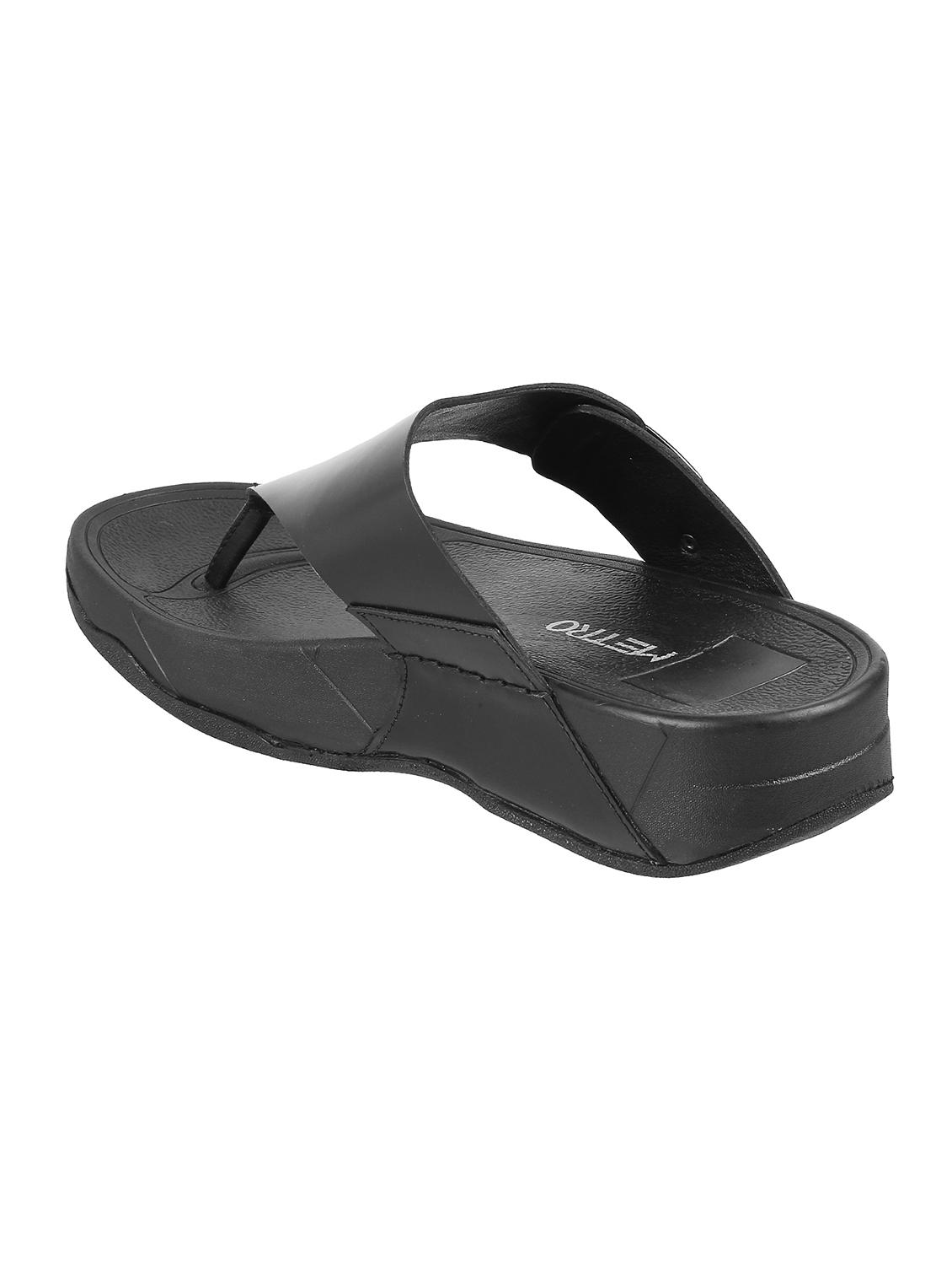 black leather slip on sandals - 17270127 - Zoom Image - 3
