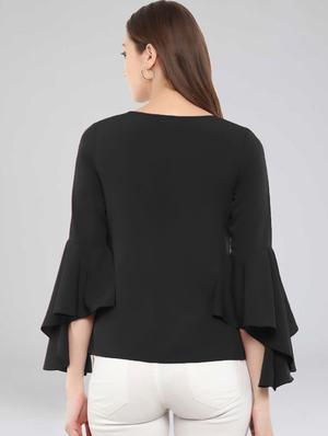 bell sleeved solid top - 17270232 - Standard Image - 2