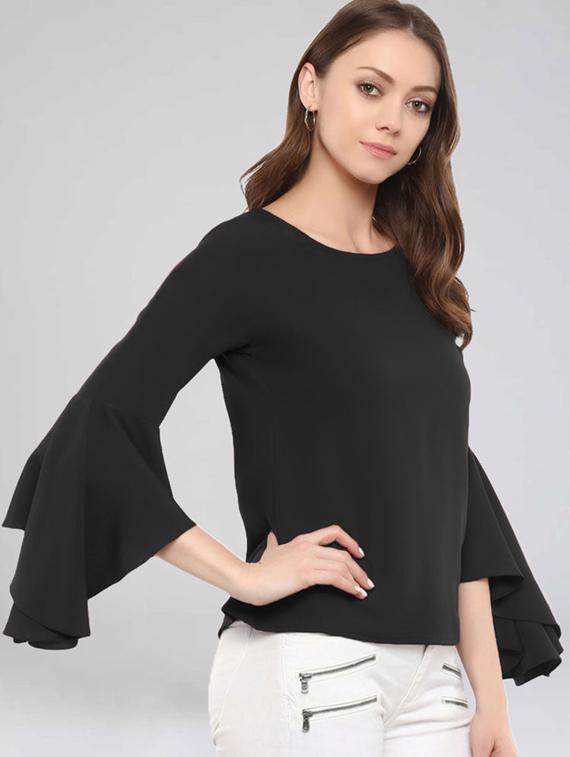 bell sleeved solid top - 17270232 - Zoom Image - 1