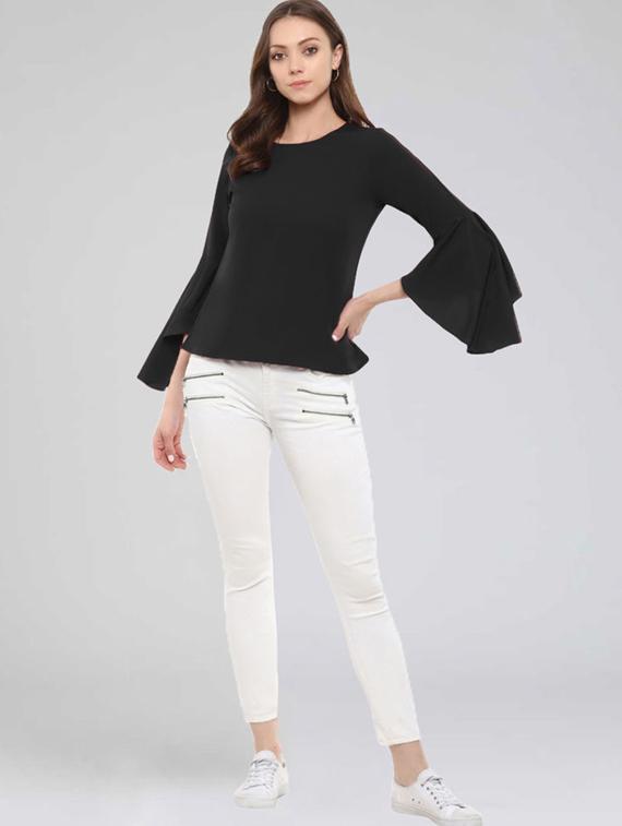 bell sleeved solid top - 17270232 - Zoom Image - 3