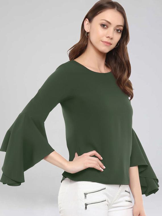 bell sleeved solid top - 17270233 - Zoom Image - 2