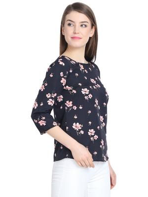 round neck floral top - 17270235 - Standard Image - 2