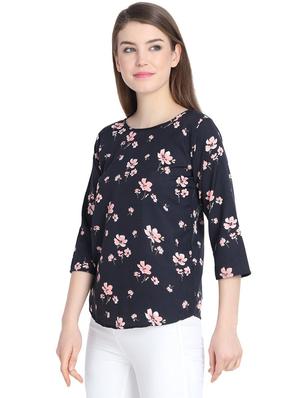 round neck floral top - 17270235 - Standard Image - 3