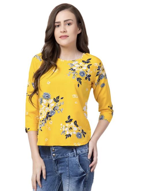 round neck floral top - 17270238 - Standard Image - 1