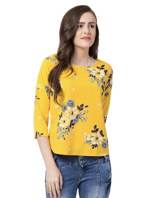 round neck floral top - 17270238 - Standard Image - 2