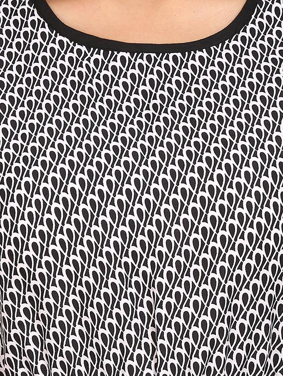 round neck printed a-line dress - 17270255 - Zoom Image - 4