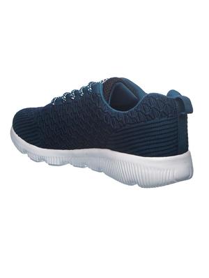 navy fabric & synthetic lace up sneakers - 17270488 - Standard Image - 3