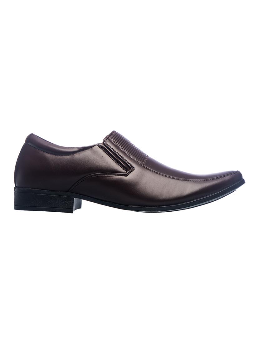 brown leather slip on oxfords - 17270519 - Zoom Image - 2