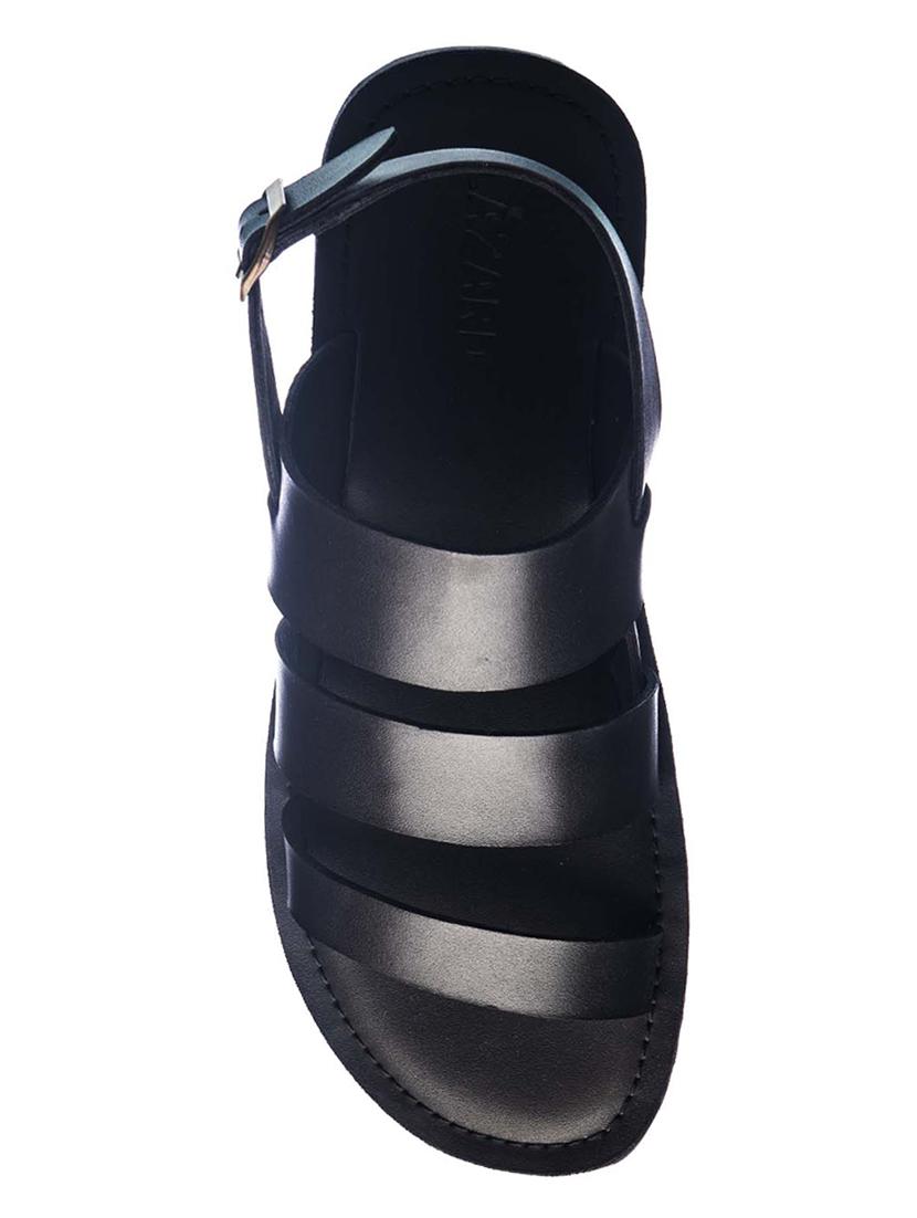 black synthetic & mesh back strap sandals - 17270530 - Zoom Image - 4