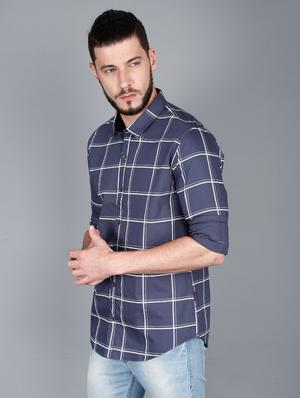 grey checkered casual shirt - 17270693 - Standard Image - 2