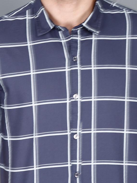 grey checkered casual shirt - 17270693 - Zoom Image - 5