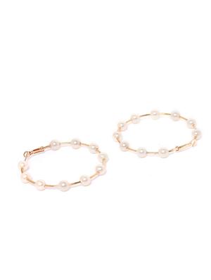 gold metal hoop earring - 17271377 - Standard Image - 2