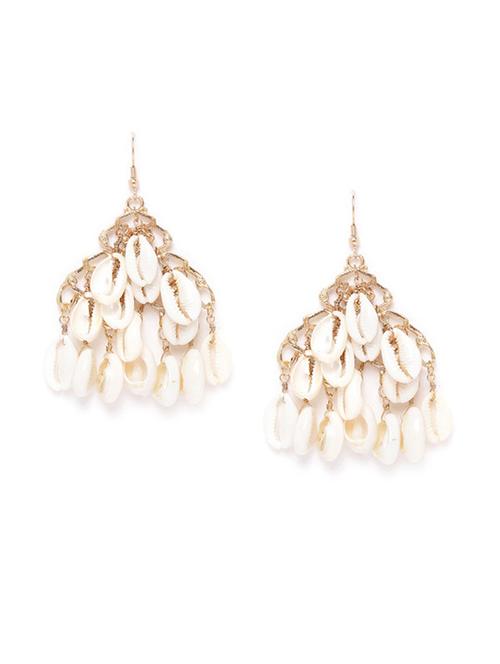 white metal drop earring - 17271379 - Standard Image - 1