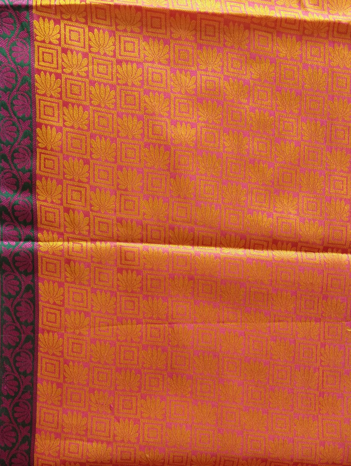 floral banarasi saree with blouse - 17271461 - Zoom Image - 2