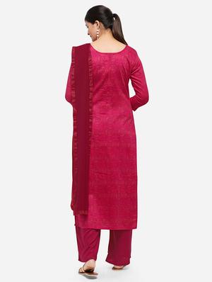 printed palazzo unstitched suit - 17271589 - Standard Image - 3