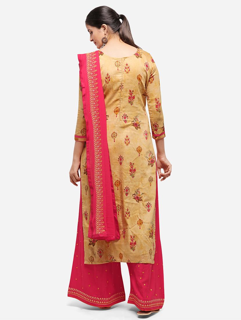printed palazzo unstitched suit - 17271608 - Zoom Image - 3