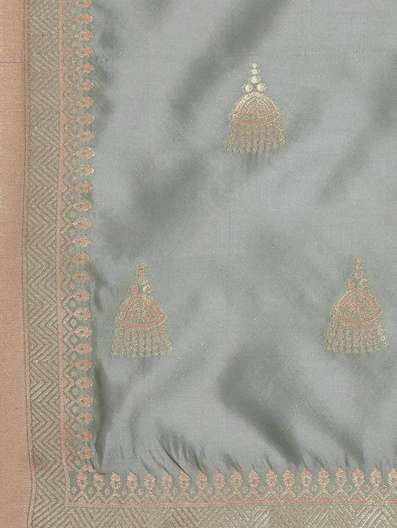 zari work palazzo unstitched suit - 17271614 - Zoom Image - 4