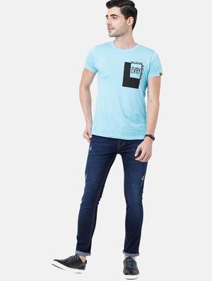 navy blue light washed distressed denim jeans - 17271656 - Standard Image - 5