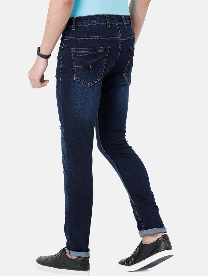 navy blue light washed distressed denim jeans - 17271656 - Zoom Image - 3