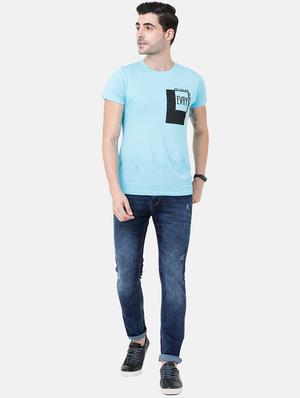 navy blue light washed ripped denim jeans - 17271657 - Standard Image - 5