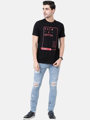 blue light washed distressed denim jeans - 17271658 - Standard Image - 4