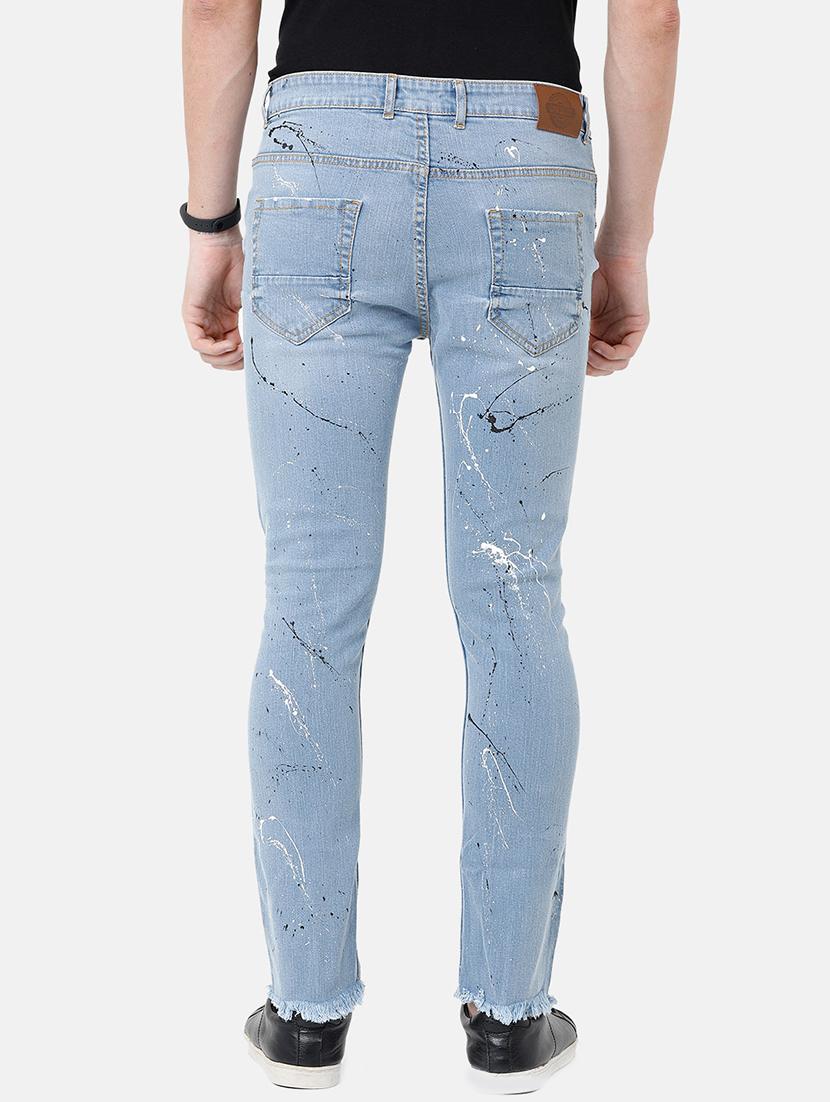 blue light washed distressed denim jeans - 17271658 - Zoom Image - 3