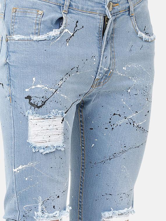 blue light washed distressed denim jeans - 17271658 - Zoom Image - 5