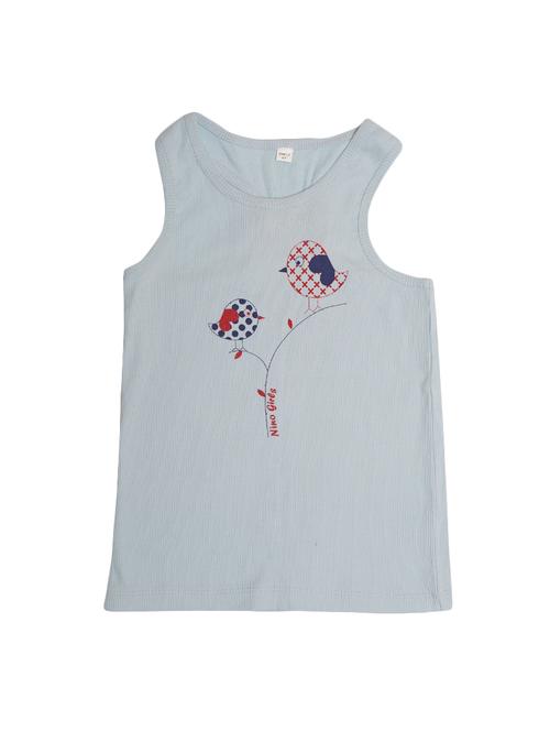 blue cotton regular tops & tee - 17272209 - Standard Image - 1